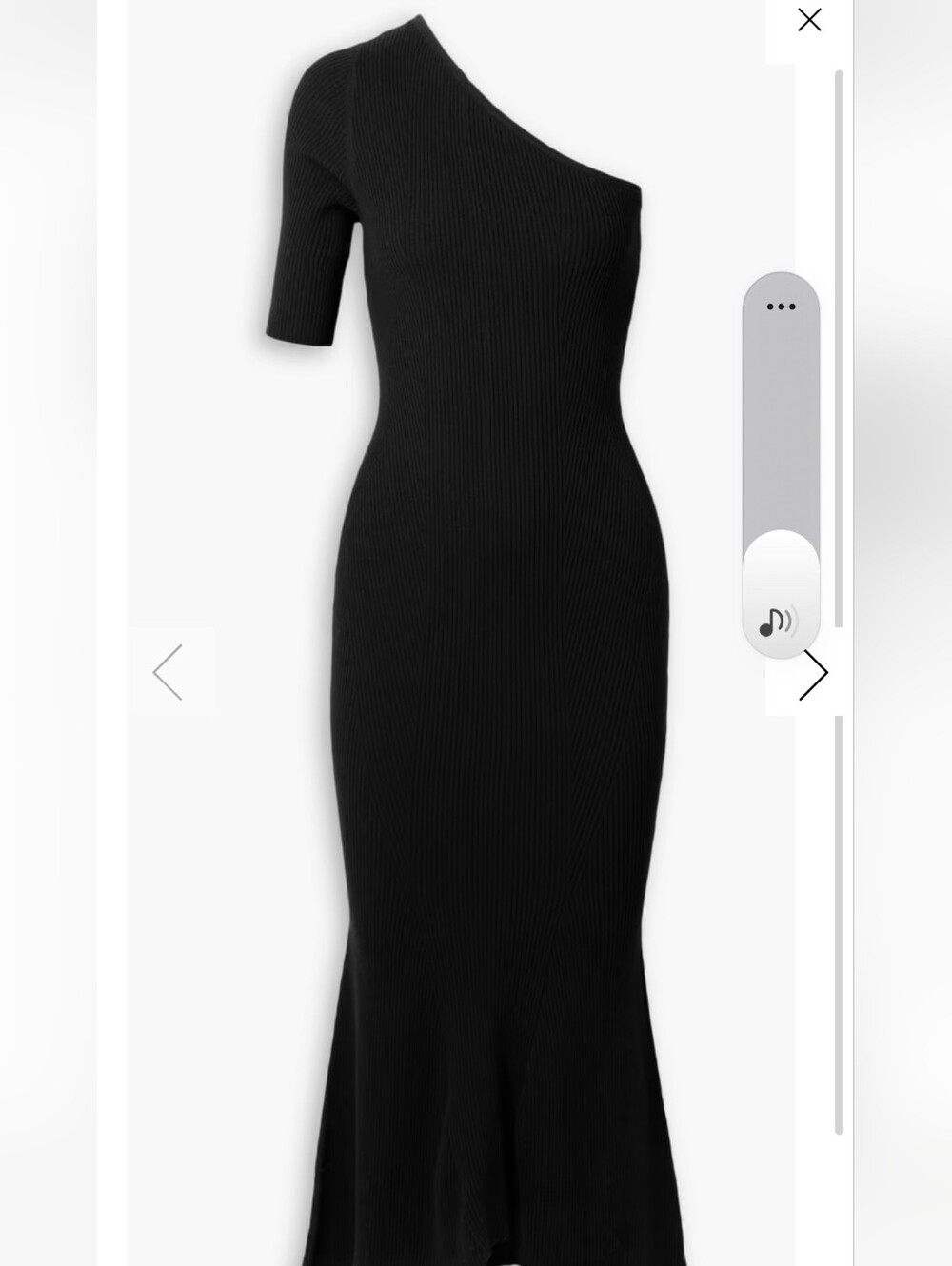 Veronica Beard Black One-Shoulder Ribbed Midi Dress